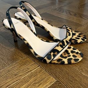NWT J.Crew Leopard Print Sling Back Sandals